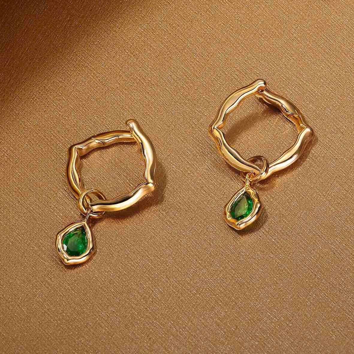Emerald Earrings Gold Best Sale, 56% OFF | campingcanyelles.com